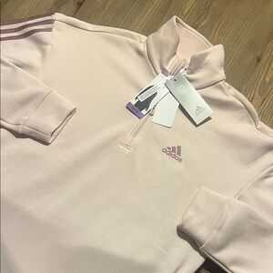 Adidas NWT Light Pink Quarter-Zip Pullover Fleece XS